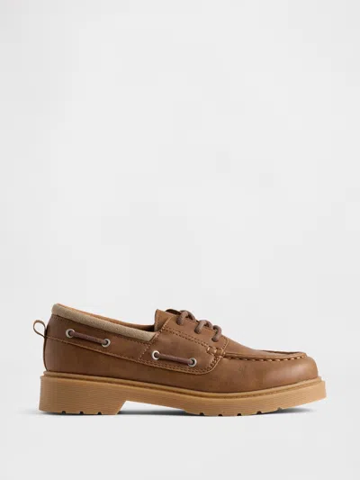 Gap Kids Boat Shoes In Rich Ginger