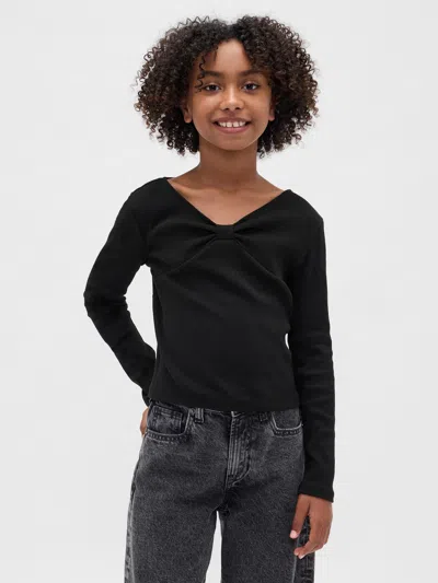 Gap Kids Bow-neck T-shirt In Black