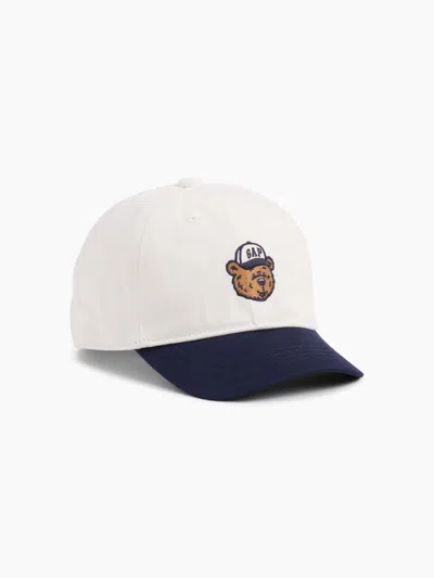Gap Kids Brannan Bear Logo Baseball Hat In White
