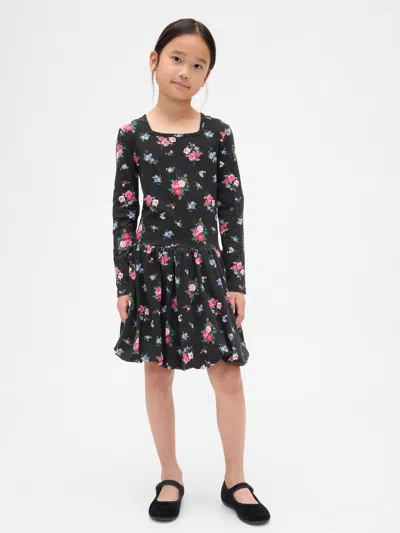 Gap Kids Bubble Dress In Black Floral