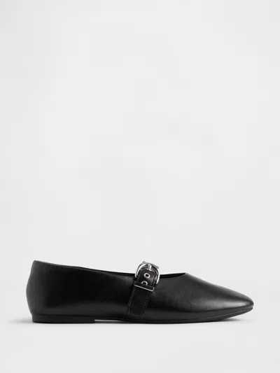 Gap Kids Buckle Mary Jane Flats In Black