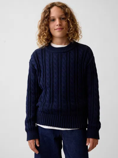 Gap Kids Cable-knit Sweater In Blue