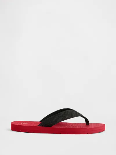 Gap Kids Canvas Flip Flops In Modern Red