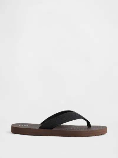 Gap Kids Canvas Flip Flops In Terra Brown