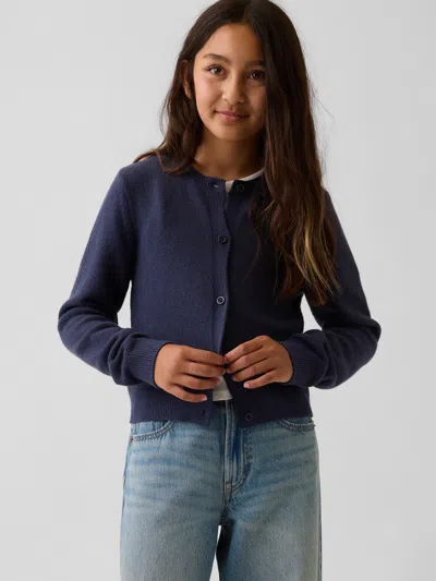 Gap Kids Cashsoft Cardigan In Vintage Navy