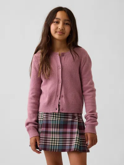 Gap Kids Cashsoft Cardigan In Wispy Mauve