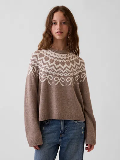 Gap Kids Cashsoft Oversized Sweater In Brown