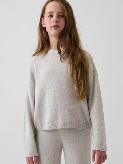 Gap Kids Cashsoft Oversized Sweater In Ivory Frost