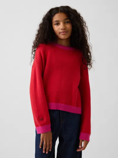 Gap Kids Cashsoft Oversized Sweater In Modern Red
