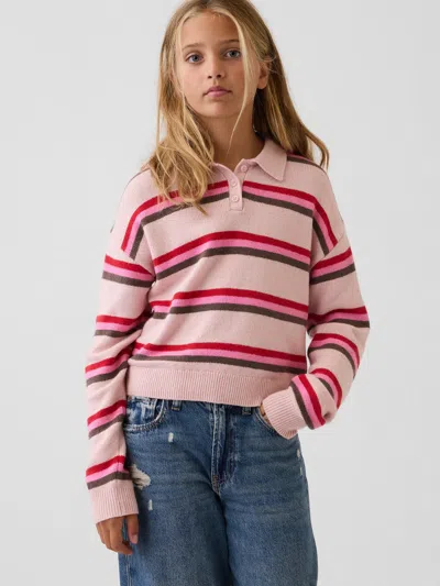 Gap Kids Cashsoft Relaxed Polo Shirt Sweater In Pink