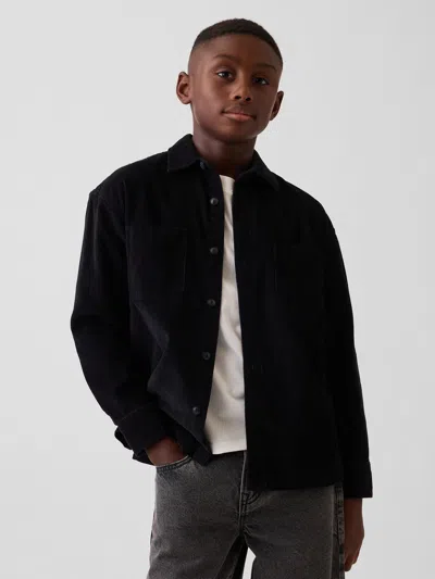 Gap Kids Corduroy Utility Shirt In Black