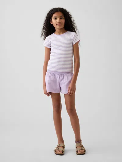 Gap Kids Cotton Gauze Butterfly-hem Shorts In Nostalgic Lavender