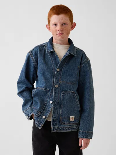 Gap Kids Denim Chore Jacket In Medium Wash