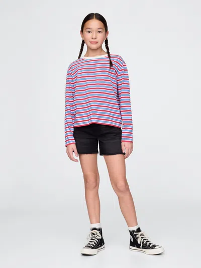 Gap Kids Denim Midi Shorts In Black Wash