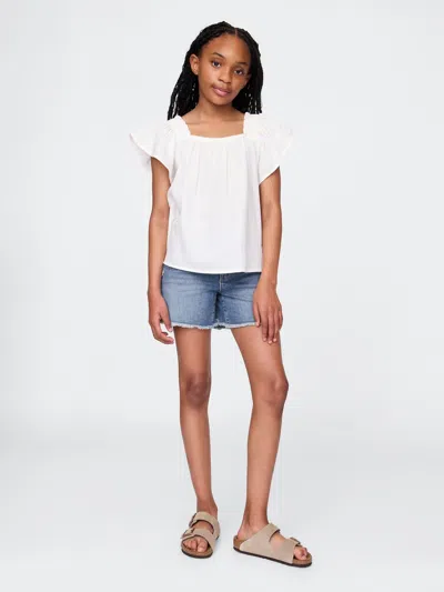 Gap Kids Denim Midi Shorts In Light Wash