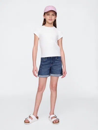Gap Kids Denim Midi Shorts In Medium Wash