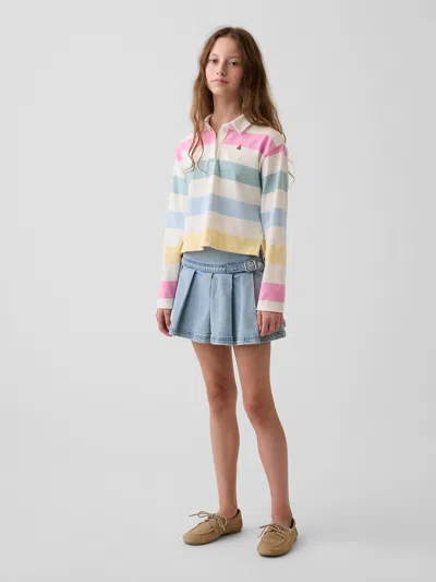 Gap Kids Denim Pleated Mini Skirt In Blue