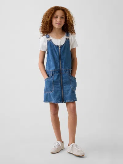 Gap Kids Denim Zip Skirtall In Medium Wash