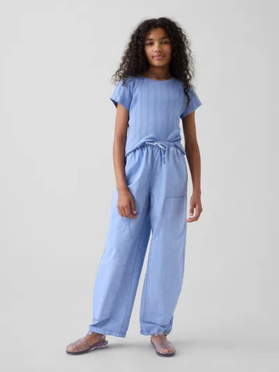 Gap Kids Easy Double-knee Barrel Pants In Bright Hyacinth