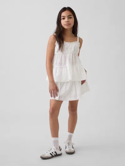 Gap Kids Eyelet Foldover Skort In Off White