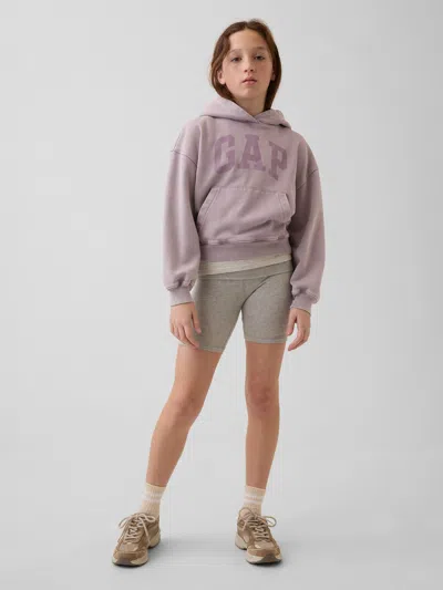 Gap Kids Foldover Bike Shorts In Grey