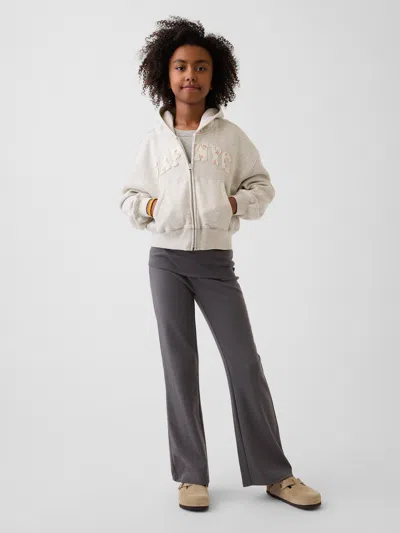 Gap Kids Foldover Flare Leggings In Smoke Pearl