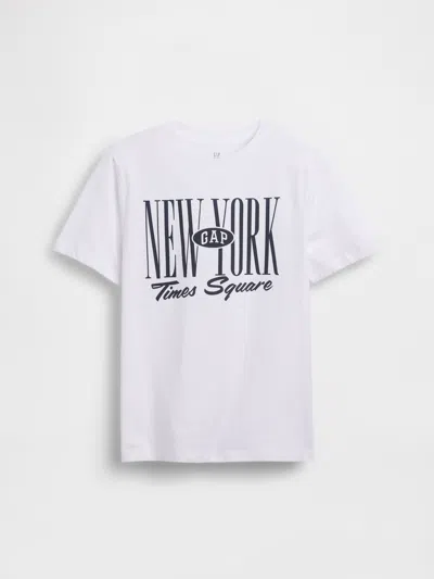 Gap Kids  Nyc Logo T-shirt In Fresh White