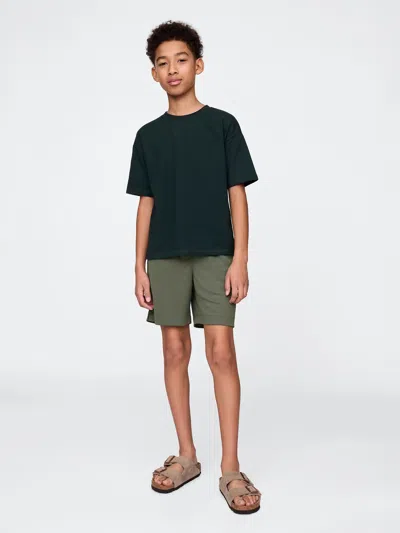 Gap Kids Fit 6" Recycled Mesh Easy Shorts In Thyme Green