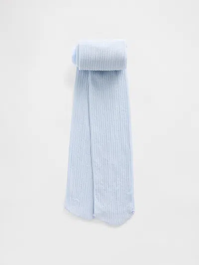 Gap Kids Glitter Rib Tights In Serene Blue