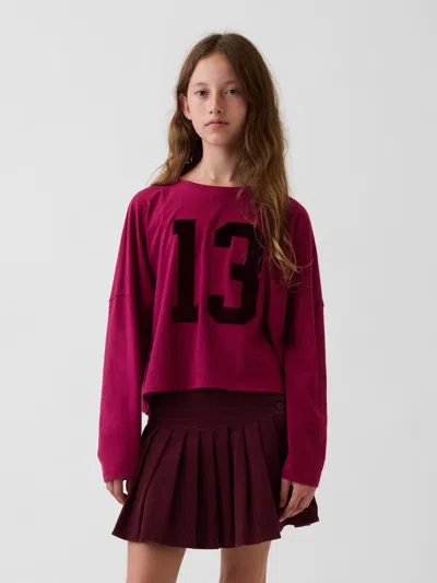 Gap Kids Graphic Dolman T-shirt In Ruby Pink