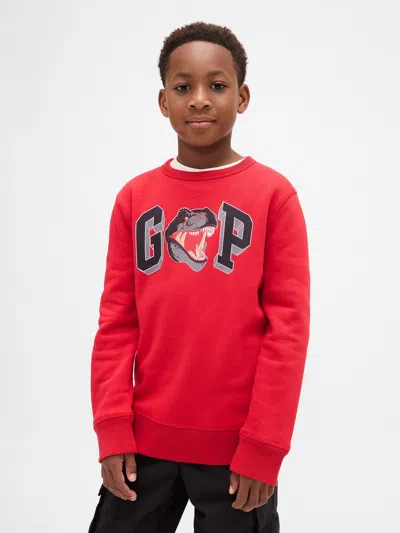 Gap Kids Graphic Logo Sweatshirt In Modern Red