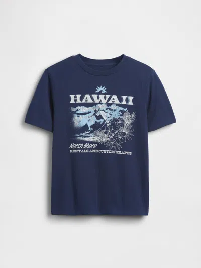 Gap Kids Graphic T-shirt In Military Blue