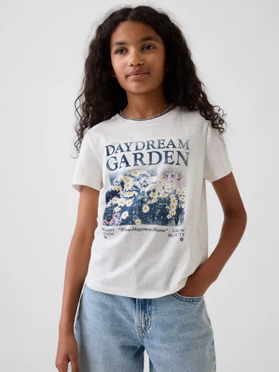 Gap Kids Graphic T-shirt In Pale Grey Heather
