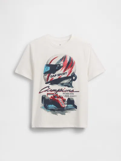 Gap Kids Graphic T-shirt In Racing Off White