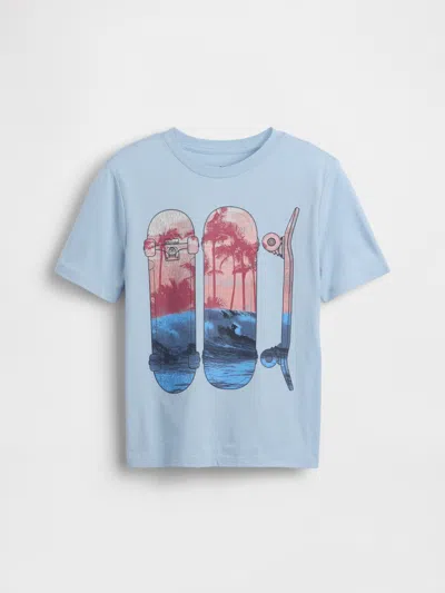 Gap Kids Graphic T-shirt In Sail Blue