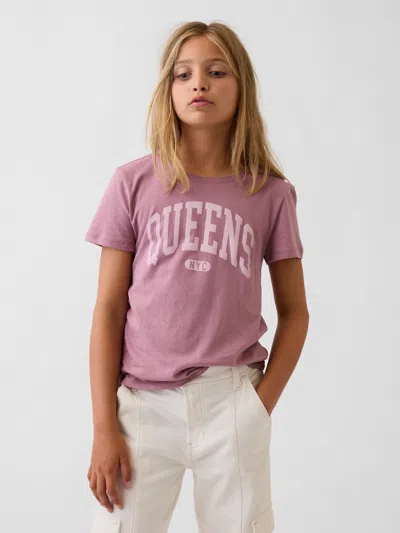 Gap Kids Graphic T-shirt In Wispy Mauve Pink