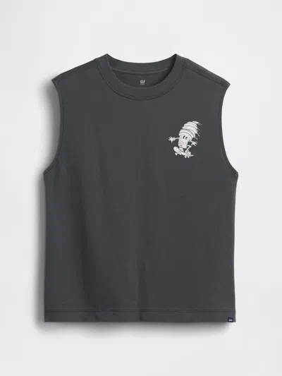 Gap Kids Heavyweight Muscle Tank Top In Cast Iron