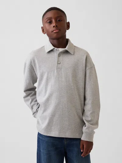 Gap Kids Heavyweight Relaxed Polo Shirt Shirt In Gray