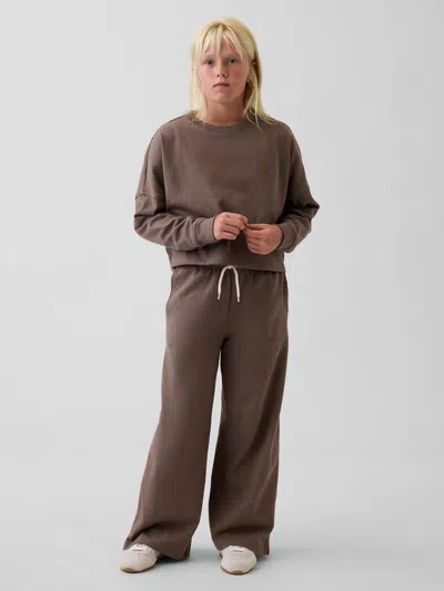 Gap Kids Heavyweight Wide-leg Pants In Toasted Almond Brown