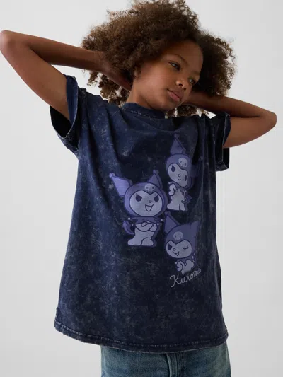Gap Kids Hello Kitty Oversized T-shirt In Tapestry Navy