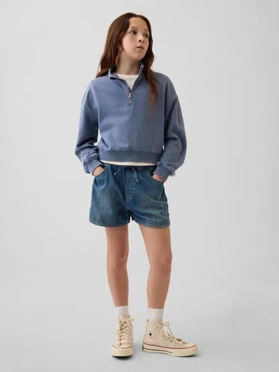 Gap Kids High Rise Denim Easy Dolphin Shorts In Medium Wash