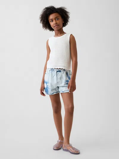 Gap Kids High Rise Tie-dye Denim Easy Shorts In Tie Dye