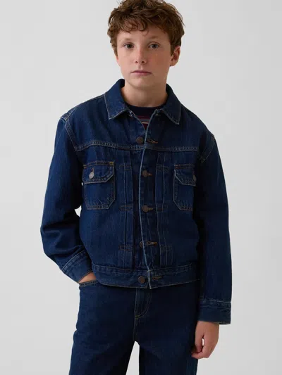Gap Kids Icon Denim Jacket In Dark Wash