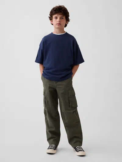 Gap Kids Loose Cargo Pants In Tweed Green