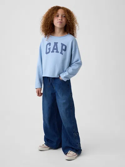 Gap Kids Low Rise Bow Easy Baggy Jeans In Dark Bow Wash