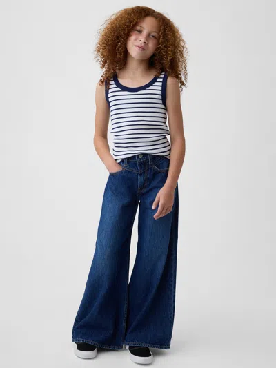 Gap Kids Low Rise Front Yoke Baggy Jeans In Dark Wash