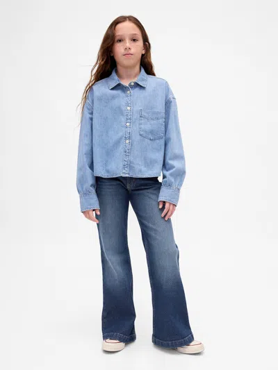 Gap Kids Low Rise Relaxed Flare Jeans In Dark Wash