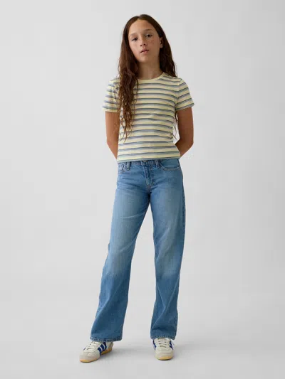 Gap Kids Low Rise Relaxed Straight Jeans In Medium Wash