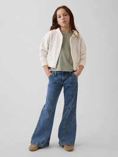 Gap Kids Low Rise Seamed Relaxed Flare Jeans In Medium Wash