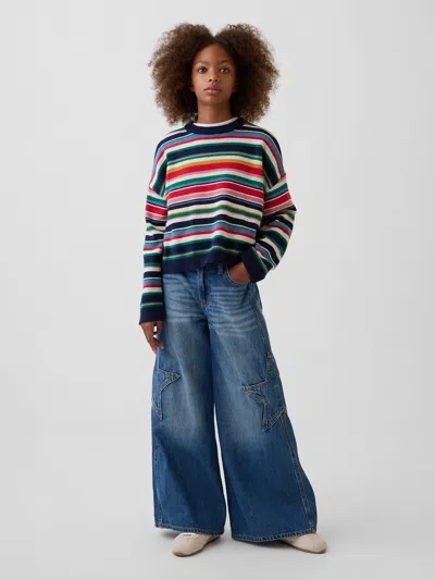 Gap Kids Low Rise Star Baggy Jeans In Multi